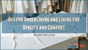 opt for underlining and lining for opacity and comfort