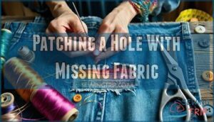 patching a hole with missing fabric