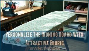 personalize the ironing board with attractive fabric
