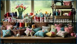 pin cushions and sewing baskets