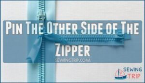 pin the other side of the zipper