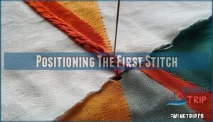 positioning the first stitch