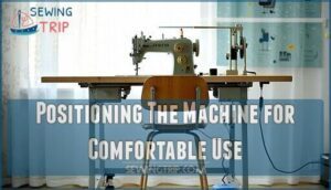 positioning the machine for comfortable use