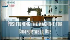 positioning the machine for comfortable use