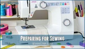 preparing for sewing