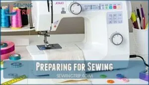 preparing for sewing