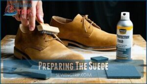 preparing the suede