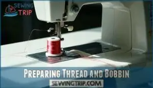 preparing thread and bobbin