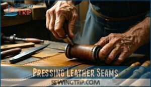 pressing leather seams