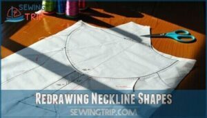 redrawing neckline shapes