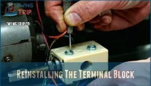 reinstalling the terminal block