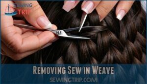 removing sew in weave