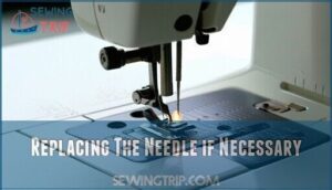 replacing the needle if necessary