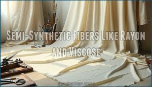 semi-synthetic fibers like rayon and viscose