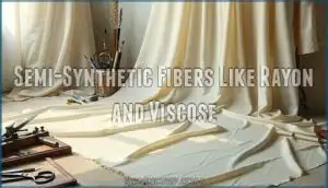 semi-synthetic fibers like rayon and viscose