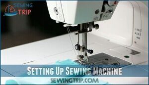 setting up sewing machine