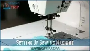 setting up sewing machine