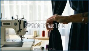 sewing on the tabs