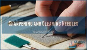 sharpening and cleaning needles