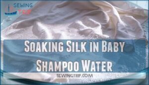soaking silk in baby shampoo water