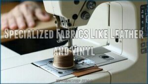 specialized fabrics like leather and vinyl