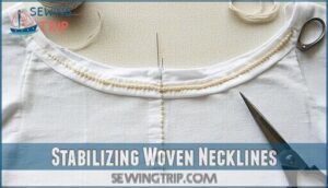 stabilizing woven necklines