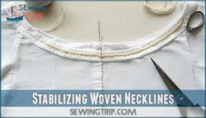 stabilizing woven necklines