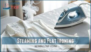 steaming and flat ironing