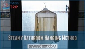 steamy bathroom hanging method