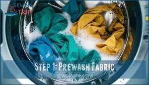 step 1: prewash fabric step 1: prewash fabric