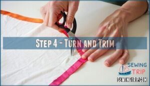 step 4 - turn and trim