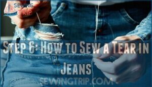 step 6: how to sew a tear in jeans
