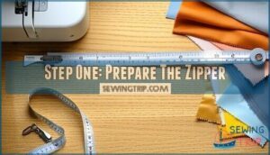step one: prepare the zipper