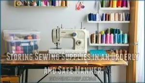 storing sewing supplies in an orderly and safe manner
