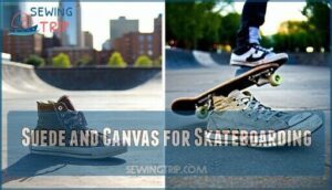 suede and canvas for skateboarding