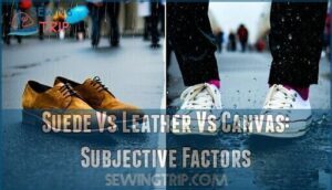 suede vs leather vs canvas: subjective factors