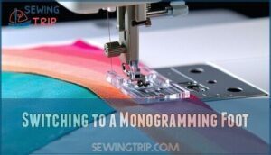 switching to a monogramming foot