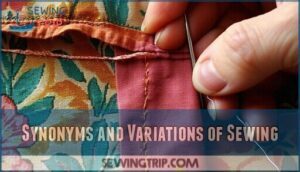 synonyms and variations of sewing