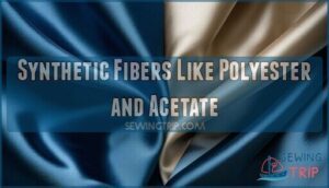 synthetic fibers like polyester and acetate