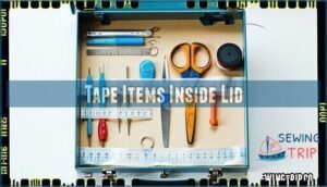 tape items inside lid