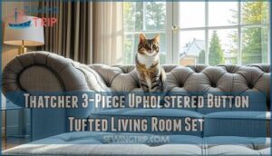 thatcher 3-piece upholstered button tufted living room set