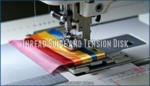 thread guide and tension disk