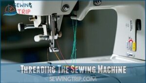 threading the sewing machine