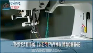 threading the sewing machine