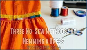 three no-sew methods for hemming a dress