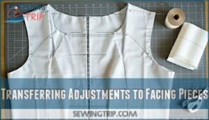 transferring adjustments to facing pieces