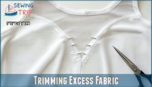 trimming excess fabric