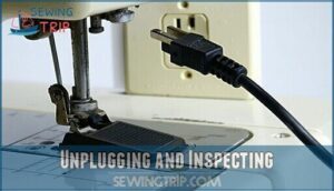 unplugging and inspecting