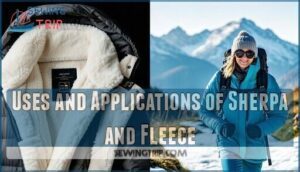 uses and applications of sherpa and fleece