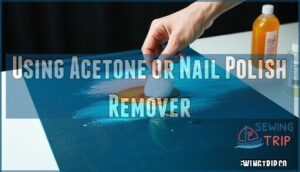 using acetone or nail polish remover